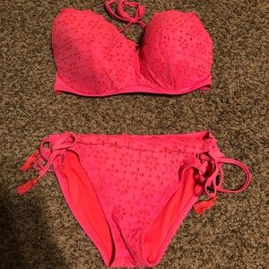Shade & Shore Hot Pink 2 Piece Bathing Suit